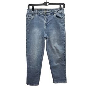 Liz Claiborne Womens Size 12 Straight Leg Stretch Cotton Denim Blue Jeans